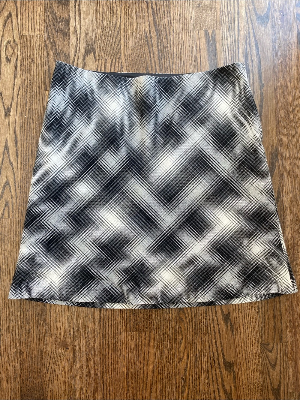 H&M Black and White Plaid A-Line Skirt, Size 12